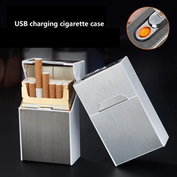 2-in-1 portsigar Laadimine USB Box Laadimine Sigaret Hingav Kergem Suitsetamist Metallist portsigar Laetav Kastid  5