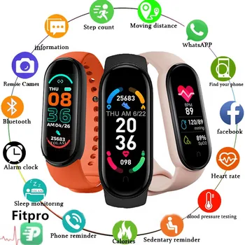 2023 Globaalne Versioon M6 Band Sport Smart Watch Meeste/Naiste Südame Löögisageduse, Vererõhu Monitor Smartwatch Apple Xiaomi Android  10