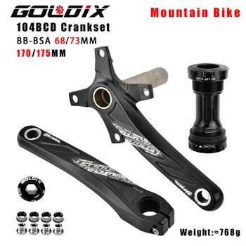 GOLDIX 104BCD Lai ja kitsas hammaste jalgratta crankset 170/175mm vänt Ringi/Ovaalne keti 32T/34T/36T/38T Jalgratta crankset  10