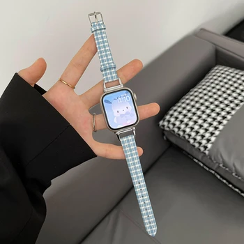 Nahast Rihm Apple Watch Band 8 SE 7 6 5 4 3 2 40mm 44mm 45mm Võre Naine Smartwatch Käepaela eest iWatch 38mm 42mm 41mm  10